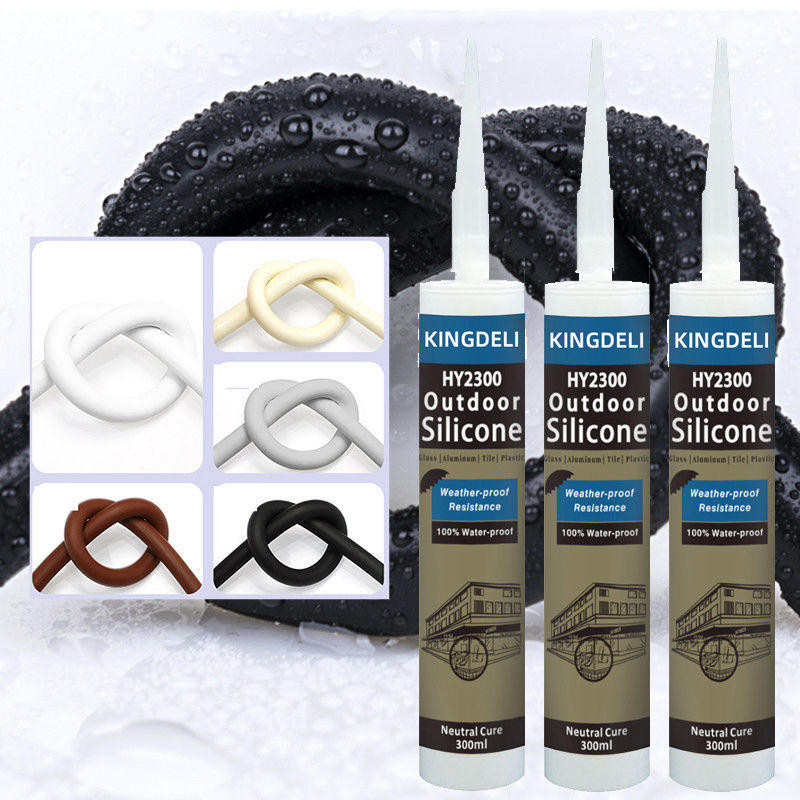 Odorless Neutral Cure Silicone Sealant Tube Mildew Proof Clear Black Color