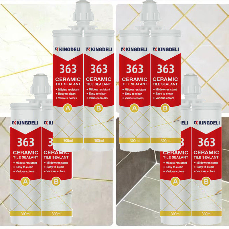 2 Part Waterproof Epoxy Tile Glue , Tile Crack Sealant White Color 300ml